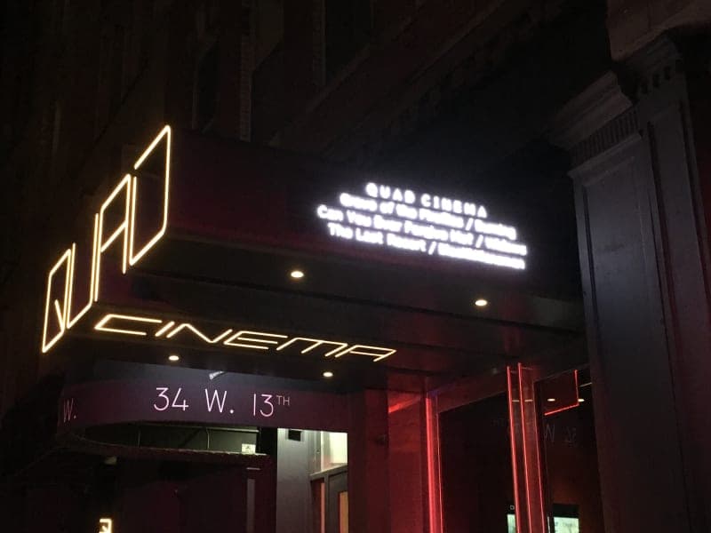 Exterior or interior view of Quad Cinema, an art house theater in New York, New York. Photo: Photo via Google Maps