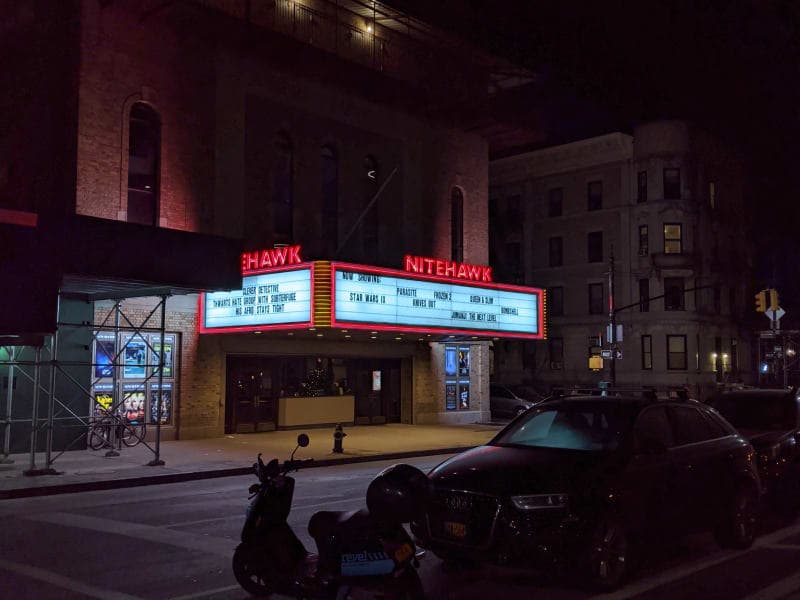 Exterior or interior view of Nitehawk Prospect Park, an art house theater in Brooklyn, New York